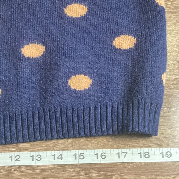 Les Serein Women Navy polka dot Cardigan sweater size Large EUC - Picture 7 of 9